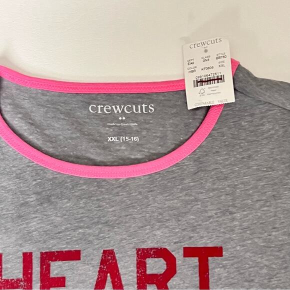 Crewcuts Girls Long Sleeve Gray and Red Graphic Tee XXL (15-16) NWT - Picture 3 of 6